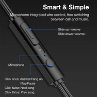 Czterordzeniowe słuchawki przewodowe 3.5mm sportowe słuchawki douszne z basem słuchawki do telefonu komórkowego drut zestaw słuchawkowy Stereo Mic słuchawki do muzyki 5